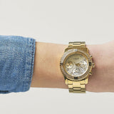 Guess Confetti Diamonds Silver Dial Gold Steel Strap Watch for Women - W0774L5 Authentic Buy Shop Now