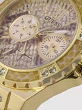 Guess Limelight Quartz Gold Dial Gold Leather Strap Watch For Women - W0775L13 Authentic Buy Shop Now