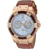 Guess Limelight Quartz White Dial Brown Leather Strap Watch For Women - W0775L7 Authentic Buy Shop Now