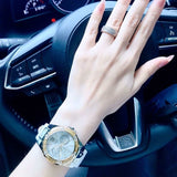 Guess Limelight Quartz Silver Dial White Leather Strap Watch For Women - W0775l8 Authentic Buy Shop Now