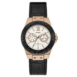 Guess Limelight Quartz White Dial Black Leather Strap Watch For Women - W0775L9 Authentic Buy Shop Now