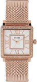 Guess Highline Off White Dial Rose Gold Stainless Steel Mesh Strap Watch For Women - W0826L3 Authentic Buy Shop Now