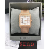 Guess Highline Off White Dial Rose Gold Stainless Steel Mesh Strap Watch For Women - W0826L3 Authentic Buy Shop Now