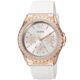 Guess Starlight Diamonds White Dial White Rubber Strap Watch for Women - W0846L5 Authentic Buy Shop Now