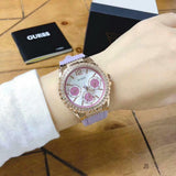 Guess Starlight Diamonds White Dial Purple Rubber Strap Watch for Women - W0846L6 Authentic Buy Shop Now
