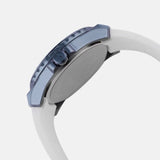 Guess Starlight Diamonds Silver Dial White Rubber Strap Watch for Women - W0846L7 Authentic Buy Shop Now