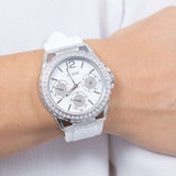 Guess Starlight Multifunction Diamonds White Dial White Rubber Strap Watch for Women - W0846L8 Authentic Buy Shop Now
