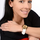 Guess G-Twist Gold Dial White Rubber Strap Watch for Women - W0911L7 Authentic Buy Shop Now