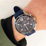 Guess Fleet Chronograph Black Dial Blue Rubber Strap Watch for Men - W0971G2 Authentic Buy Shop Now