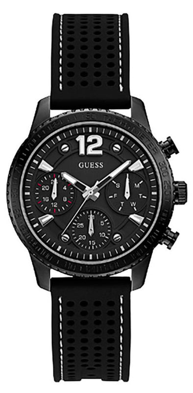Guess Marina Chronograph Black Dial Black Rubber Strap Watch for Women - W1025L3 Authentic Buy Shop Now