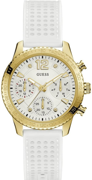Guess Marina Multifunction White Dial White Rubber Strap Watch for Women - W1025L5 Authentic Buy Shop Now
