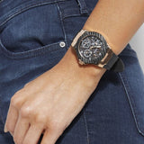 Guess Zena Chronograph Black Dial Black Rubber Strap Watch For Women - W1094L6 Authentic Buy Shop Now