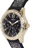 Guess Swirl Quartz Black Dial Black Silicone Strap Watch for Women - W1096L3 Authentic Buy Shop Now