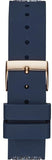 Guess Swirl Analog Quartz White Dial Blue Rubber Strap Watch for Women - W1096L4 Authentic Buy Shop Now