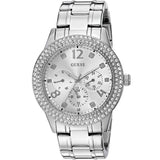 Guess Bedazzle Diamonds Silver Dial Silver Steel Strap Watch For Women - W1097L1 Authentic Buy Shop Now