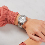 Guess Bedazzle Diamonds Silver Dial Silver Steel Strap Watch For Women - W1097L1 Authentic Buy Shop Now