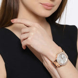 Guess Bedazzle Diamonds Silver Dial Rose Gold Steel Strap Watch For Women - W1097L3 Authentic Buy Shop Now