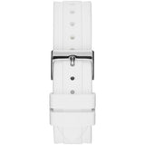 Guess Confetti Crystal Black Dial White Silicone Strap Watch For Women - W1098L1 Authentic Buy Shop Now