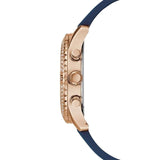 Guess Confetti Diamonds Gold Dial Blue Rubber Strap Watch For Women - W1098L6 Authentic Buy Shop Now