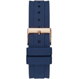Guess Confetti Diamonds Gold Dial Blue Rubber Strap Watch For Women - W1098L6 Authentic Buy Shop Now