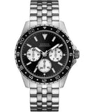 Guess Odyssey Black Dial Silver Steel Strap Watch For Men - W1107G1 Authentic Buy Shop Now