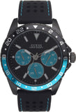Guess Odyssey Quartz Black Dial Black Leather Strap Watch For Men - W1108G5 Authentic Buy Shop Now