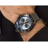 Guess Odyssey Blue Dial Grey Rubber Strap Watch For Men - W1108G6 Authentic Buy Shop Now
