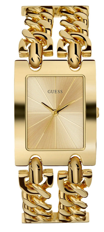 Guess Mod Heavy Metal Gold Dial Gold Steel Strap Watch For Women - W1117L2 Authentic Buy Shop Now