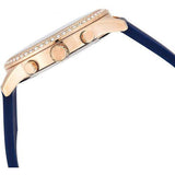 Guess Solar White Rose Gold Dial Blue Rubber Strap Watch For Women - W1135L3 Authentic Buy Shop Now