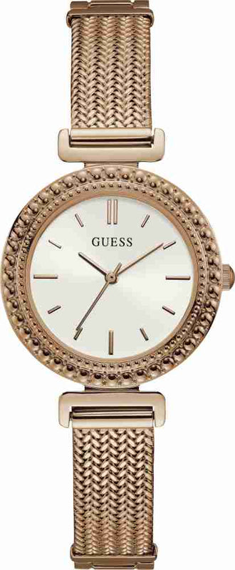 Guess Monroe Silver Dial Rose Gold Steel Strap Watch For Women - W1152L3 Authentic Buy Shop Now