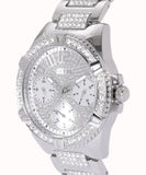 Guess Frontier Diamonds Silver Dial Silver Steel Strap Watch For Women - W1156L1 Authentic Buy Shop Now