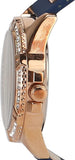 Guess Frontier DIamonds Gold Dial Blue Rubber Strap Watch For Women - W1160L3 Authentic Buy Shop Now