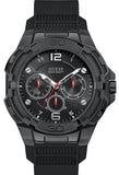 Guess Genesis Quartz Black Dial Black Silicone Strap Watch For Men - W1254G2 Authentic Buy Shop Now