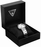 Guess Mini Prism Diamonds Silver Dial Silver Steel Strap Watch for Women - W12638L1 Authentic Buy Shop Now