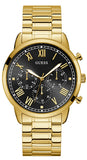 Guess Hendrix Multifunction Black Dial Gold Steel Strap Watch for Men - W1309G2 Authentic Buy Shop Now