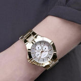 Guess Vista Diamonds Gold Dial Gold Steel Strap Watch for Women - W13573L1 Authentic Buy Shop Now