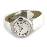 Cartier Ballon Bleu de Cartier Silver Dial White Leather Strap Watch for Women - W6920087 Authentic Buy Shop Now