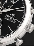 IWC Portofino Chronograph Black Dial Black Leather Strap Watch for Men - IW391008 Authentic Buy Shop Now