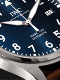 IWC Pilot's Mark XVIII Le Petit Prince Blue Dial Brown Leather Strap Watch for Men - IW327004 Authentic Buy Shop Now
