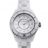 Chanel J12 Diamonds Mother of Pearl White Dial White Steel Strap Watch for Women - J12 H5704 Authentic Buy Shop Now