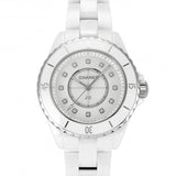 Chanel J12 Diamonds Mother of Pearl White Dial White Steel Strap Watch for Women - J12 H5704 Authentic Buy Shop Now