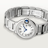 Cartier Ballon Bleu De Cartier Diamonds White Dial Silver Steel Strap Watch for Women - W4BB0015 Authentic Buy Shop Now