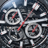 Tag Heuer Carrera Automatic Chronograph Black Dial Black Rubber Strap Watch for Men - CBG2A90.FT6173 Authentic Buy Shop Now