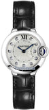 Cartier Ballon Bleu de Cartier Diamonds Silver Dial Black Leather Strap Watch for Women - W4BB0008 Authentic Buy Shop Now