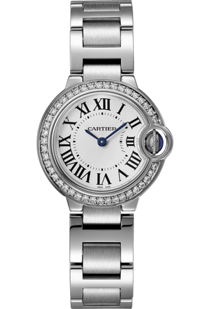 Cartier Ballon Bleu De Cartier Diamonds White Dial Silver Steel Strap Watch for Women - W4BB0015 Authentic Buy Shop Now