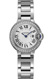 Cartier Ballon Bleu De Cartier Diamonds White Dial Silver Steel Strap Watch for Women - W4BB0015 Authentic Buy Shop Now