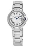 Cartier Ballon Bleu De Cartier Diamonds White Dial Silver Steel Strap Watch for Women - W4BB0015 Authentic Buy Shop Now
