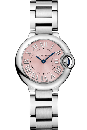 Cartier Ballon Bleu de Cartier Pink Dial Silver Steel Strap Watch for Women - W6920038 Authentic Buy Shop Now