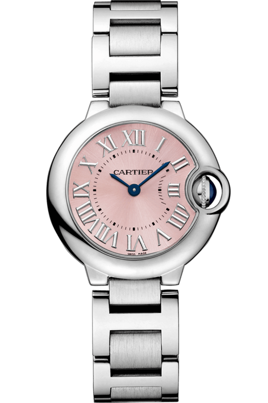 Cartier Ballon Bleu de Cartier Pink Dial Silver Steel Strap Watch for Women - W6920038 Authentic Buy Shop Now