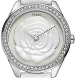 Guess Rosette Analog White Dial White Leather Strap Watch For Women - W75043L1 Authentic Buy Shop Now